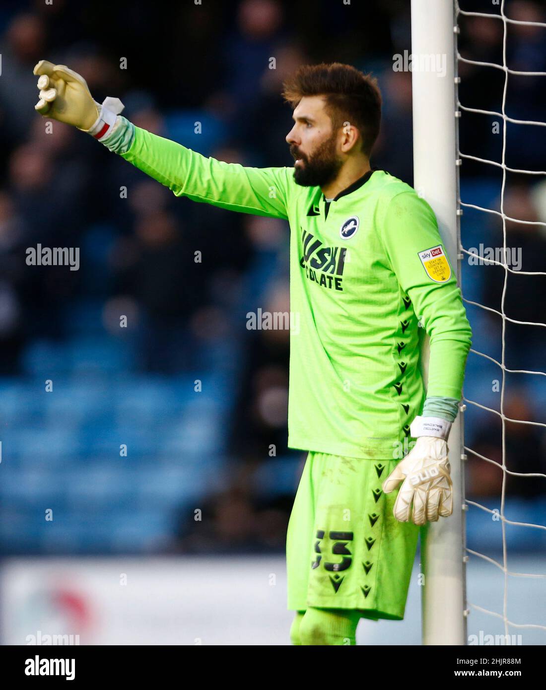 LONDON, United Kingdom, JANUARY 29: Bartosz Bialkowski of Millwall  during The Sky Bet Championship between Millwall and West Bromwich Albion at The D Stock Photo