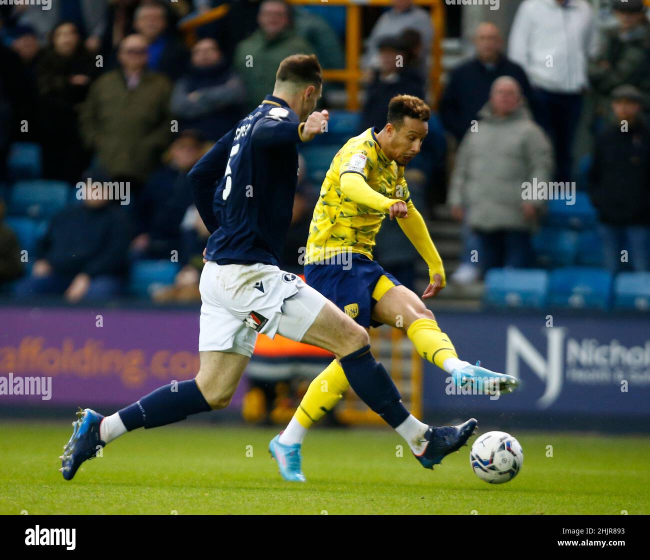 LONDON, United Kingdom, JANUARY 29: Callum Robinson of West Bromwich Albion during The Sky Bet Championship between Millwall and West Bromwich Albion Stock Photo