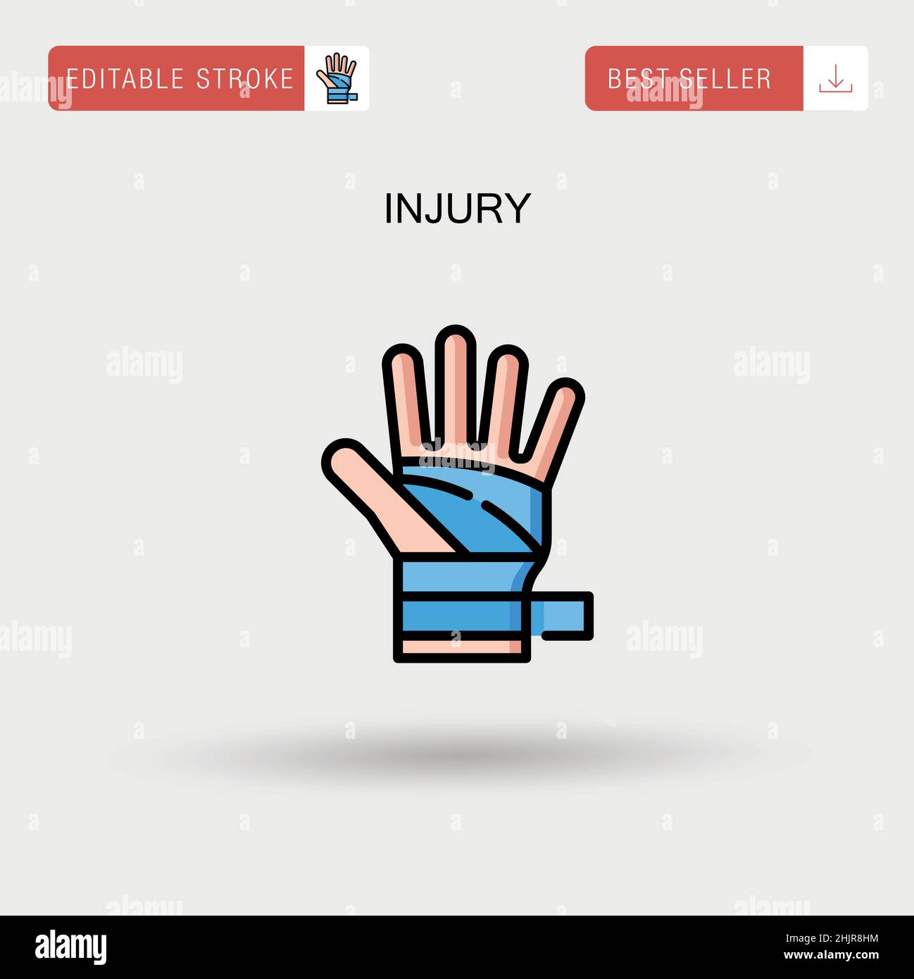 Injury Simple vector icon. Stock Vector