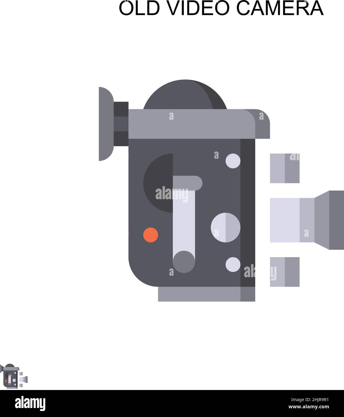 Old video camera Simple vector icon. Illustration symbol design template for web mobile UI element. Stock Vector