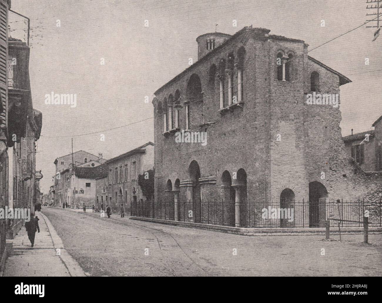 Narrow Facade of the palace of Theodoric at Ravenna. Italy (1923) Stock Photo