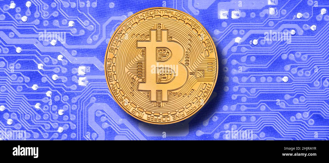 cryptocurrency bitcoin laying on computer network Stock Photo - Alamy