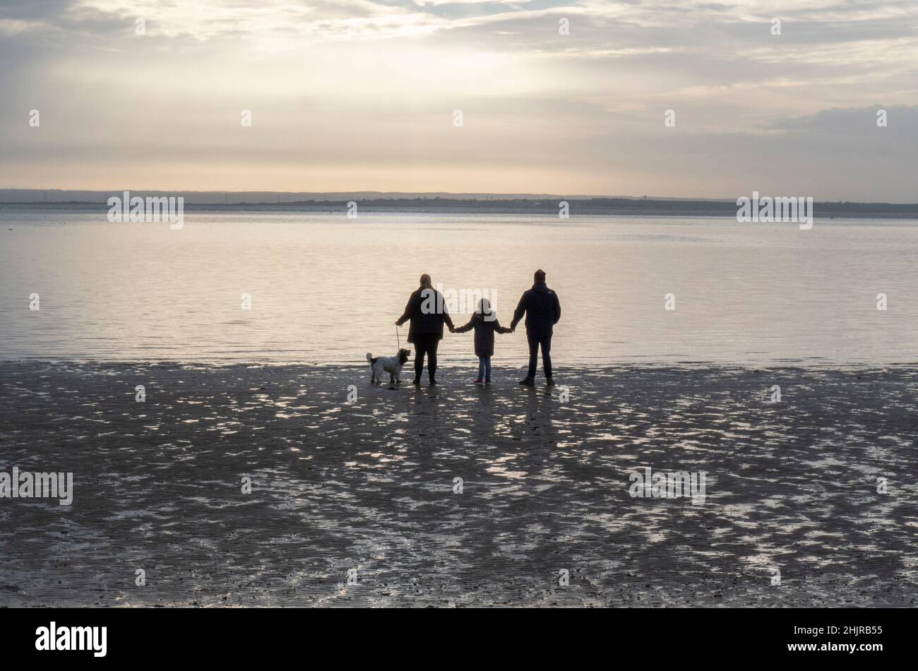 Family on the beach Stock Photo