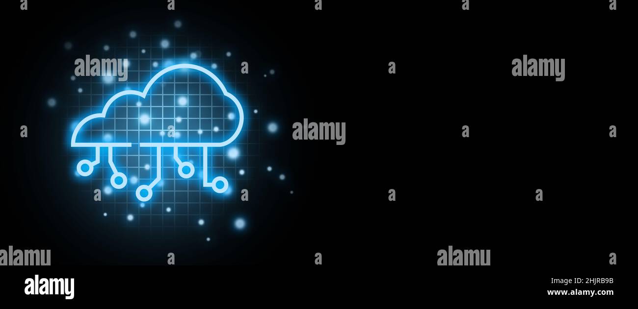 Cloud data storage. Big date concept. Cloud storage with copy space Stock Photo