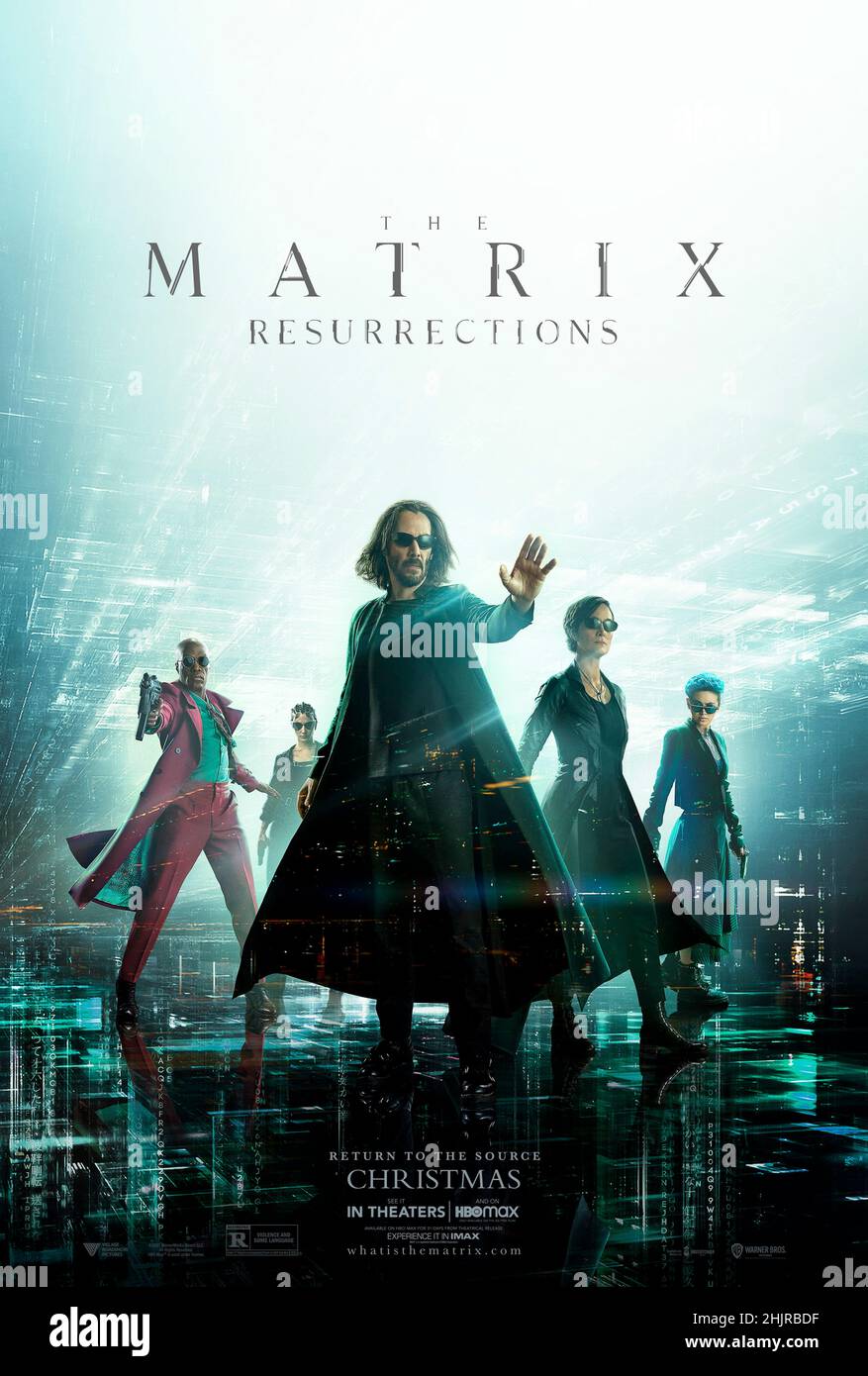 The Matrix Resurrections (2014) directed by Lana Wachowski and starring Keanu Reeves, Carrie-Anne Moss and Yahya Abdul-Mateen II. Return to a world of two realities: one, everyday life; the other, what lies behind it. To find out if his reality is a construct, to truly know himself, Mr. Anderson will have to choose to follow the white rabbit once more. Stock Photo