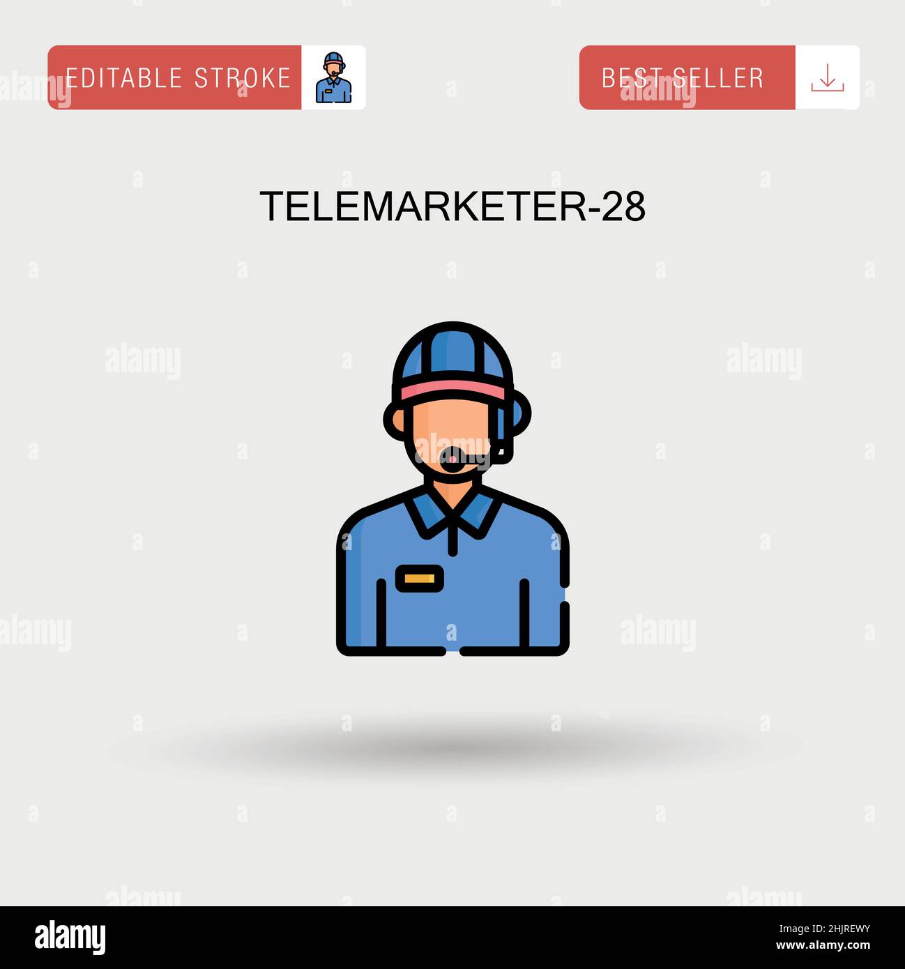 Telemarketer-28 Simple vector icon. Stock Vector