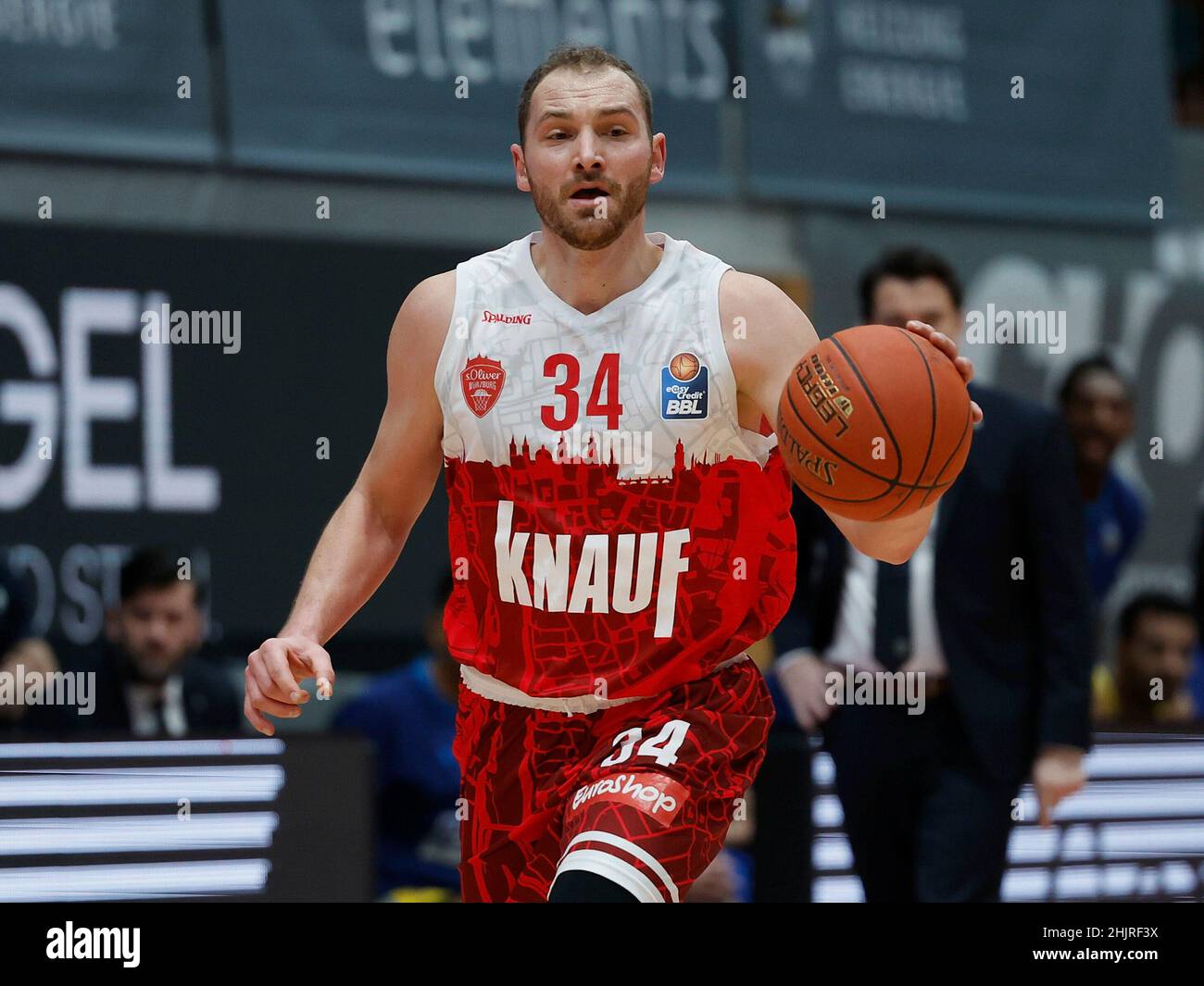Wurzburg, Deutschland. 30th Jan, 2022. firo: 30.01.2022, basketball, BBL,  easyCredit BBL, s.Oliver Wvºrzburg - Alba Berlin Felix Hoffmann (s.Oliver  Wuerzburg) Our terms and conditions apply, can be viewed at  www.firosportphoto.de, copyright by