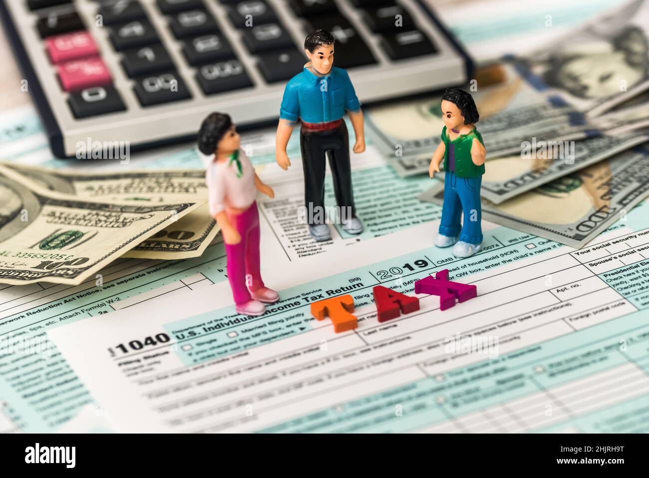 Form of income tax return of individuals Stock Photo