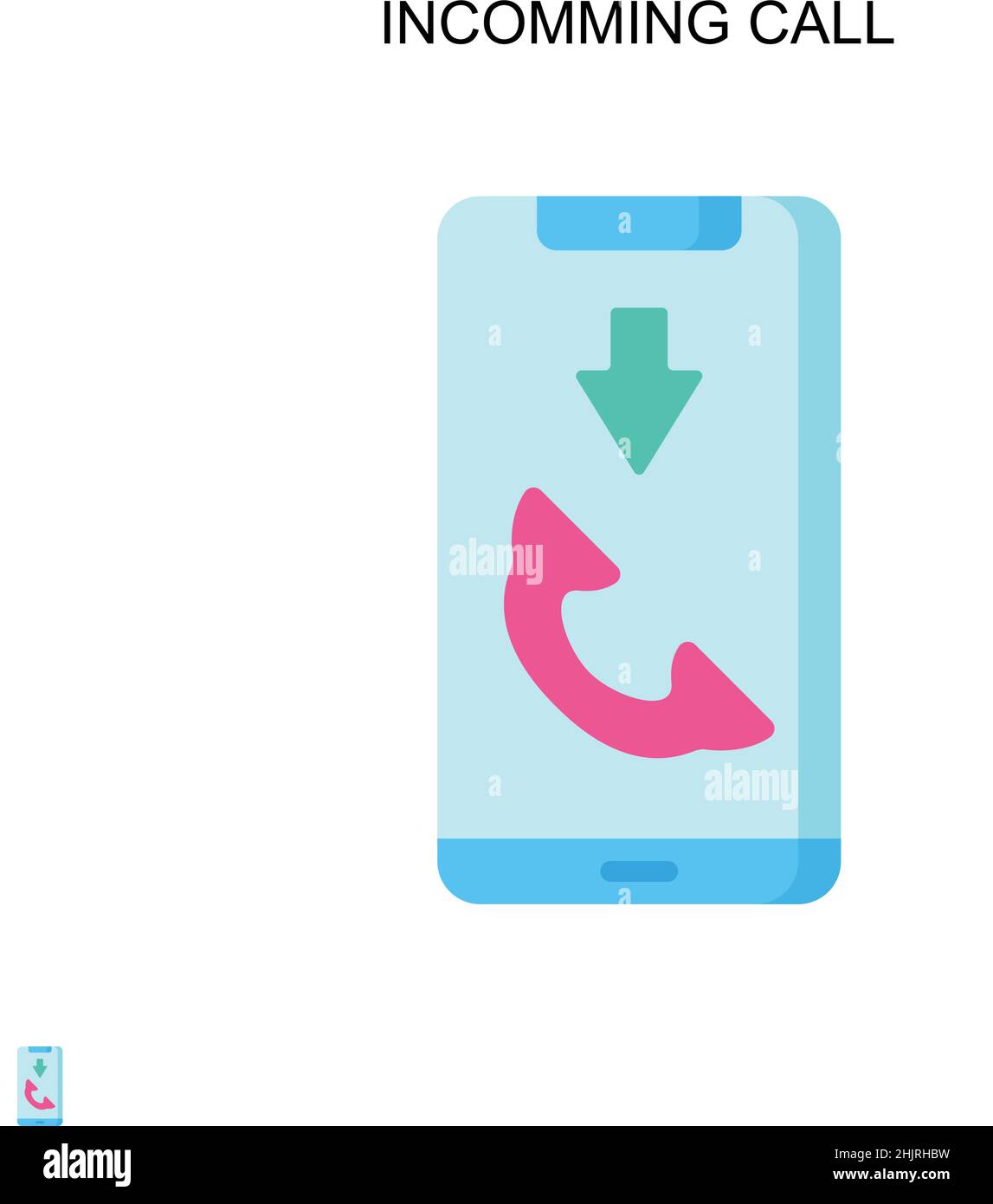 Incomming call Simple vector icon. Illustration symbol design template for web mobile UI element. Stock Vector