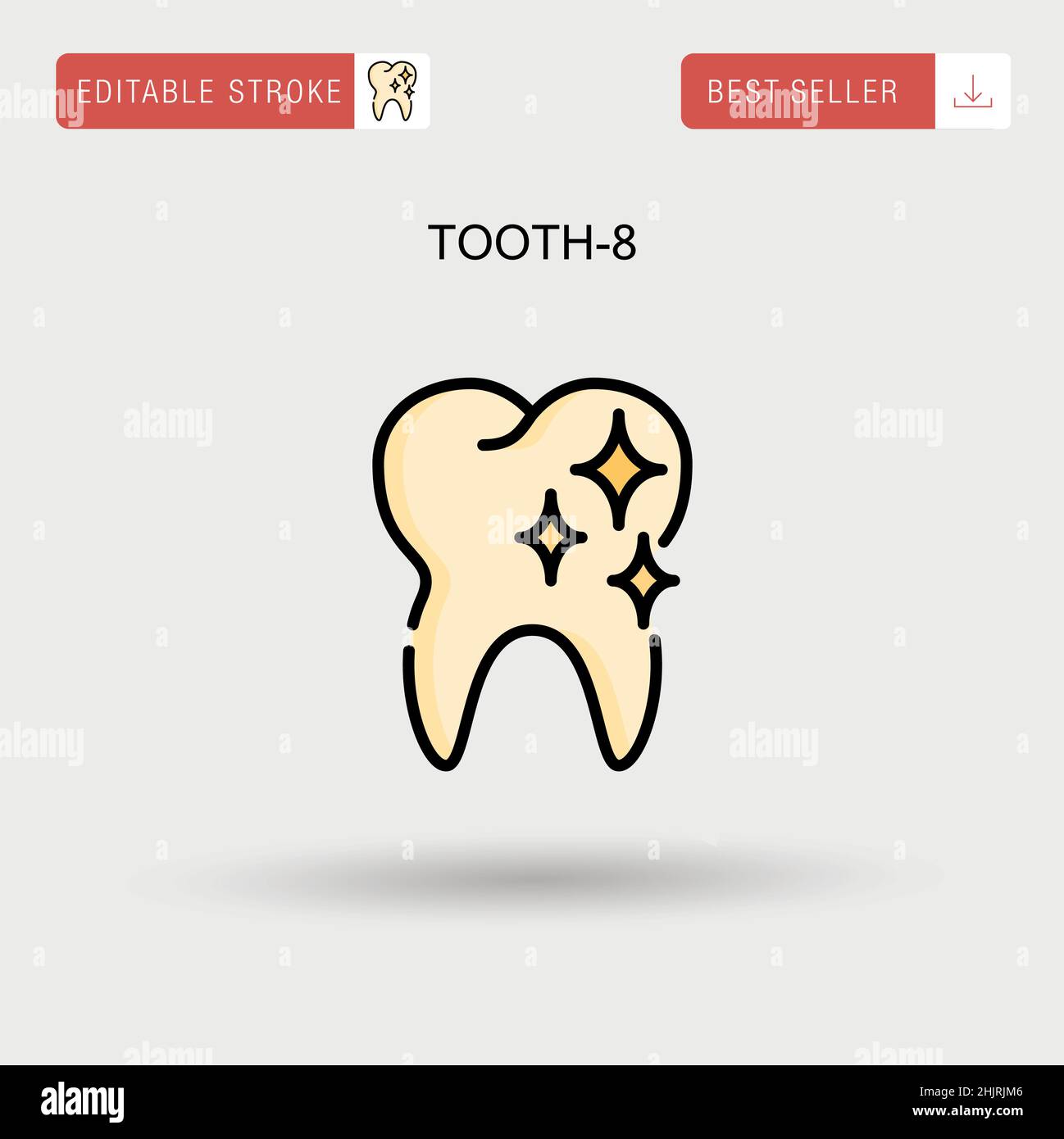 Tooth-8 Simple vector icon. Stock Vector