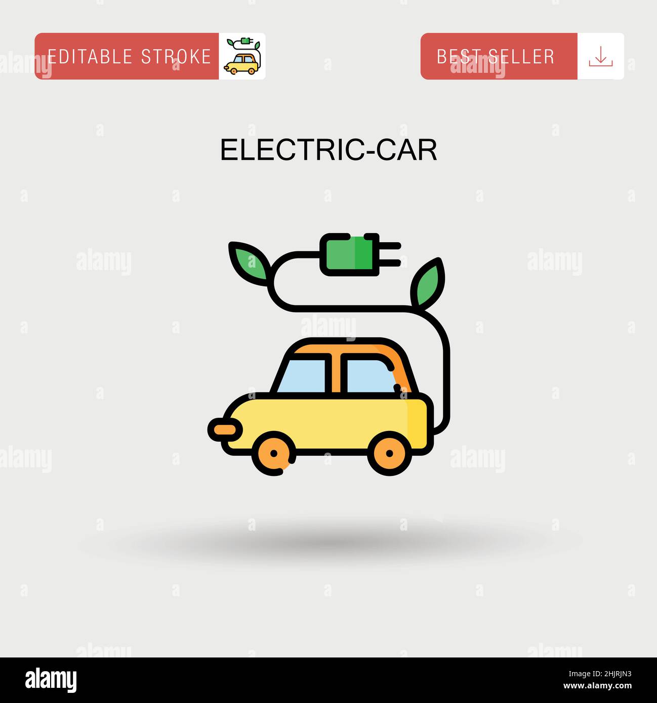 Electric-car Simple vector icon. Stock Vector
