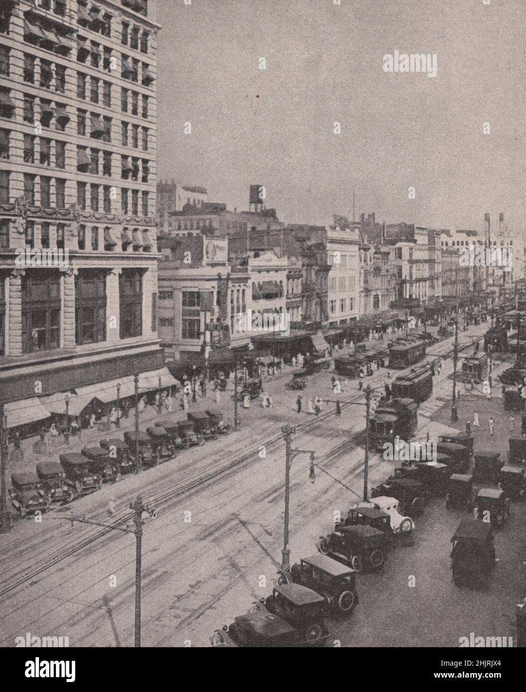 Canal Street, delimiting the French and American quarters. Louisiana. New Orleans (1923) Stock Photo