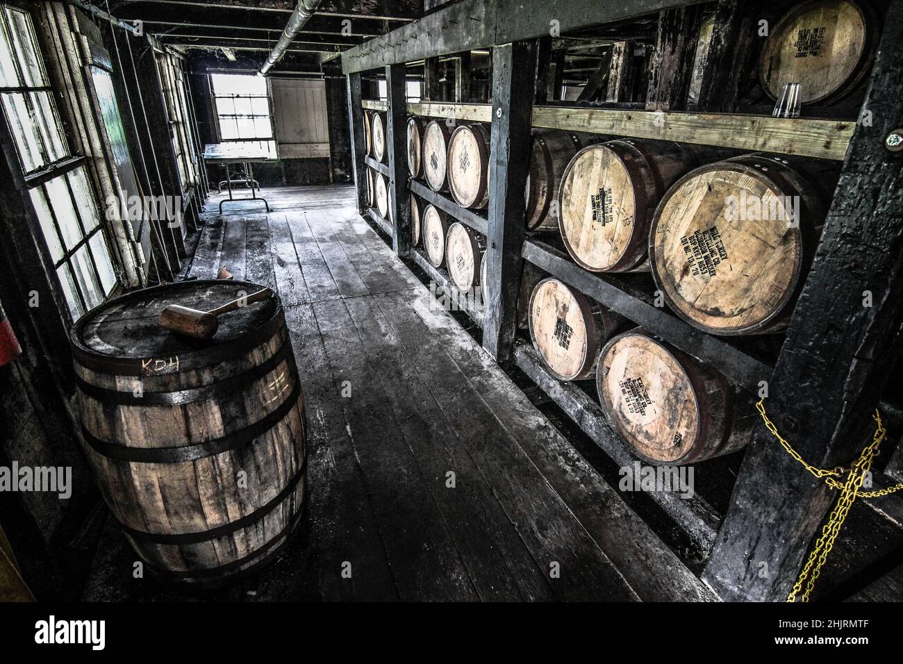Bourbon barrels aging to perfection in a rick house at Wild Turkey ...