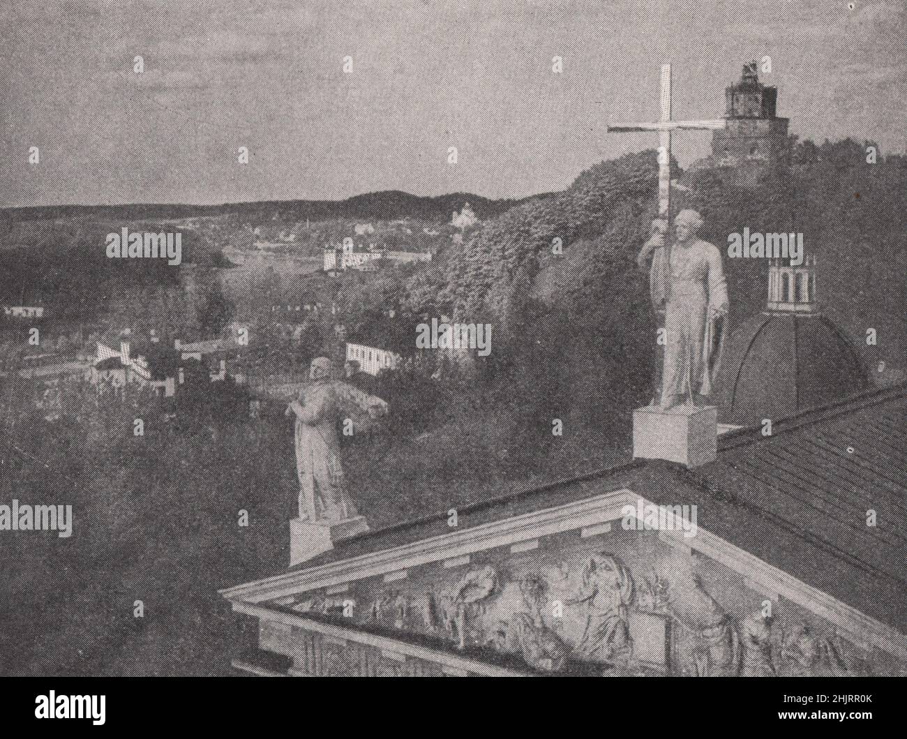 Helena guards the cross of an ancient Vilna Cathedral. Lithuania (1923) Stock Photo