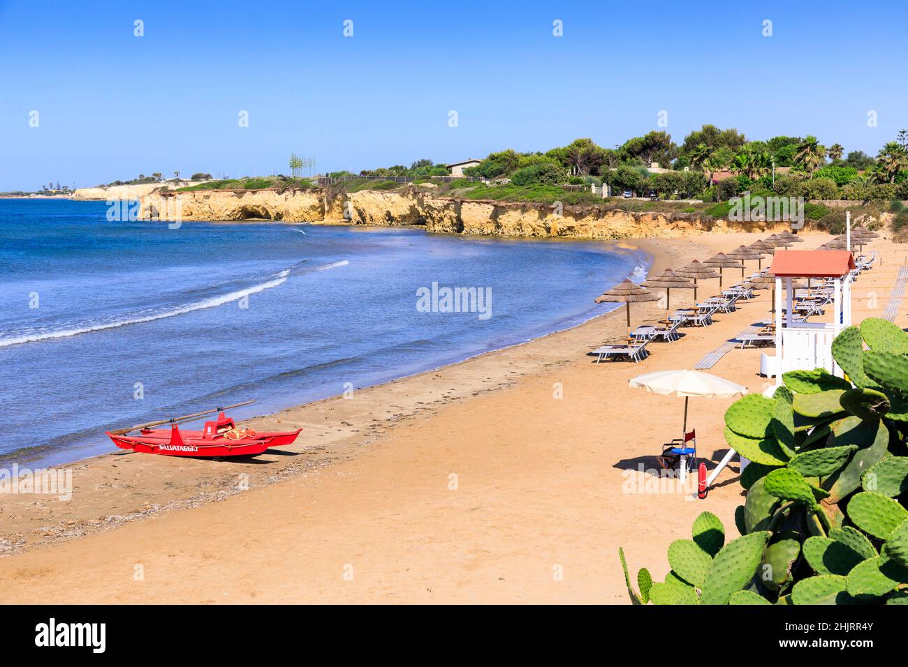 Porto Ulisse Beach, Sicily, Italy Stock Photo