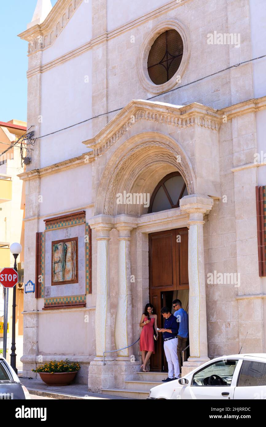 Chiesa Parrocchiale di San Gaetano, Portopalo di Capo Passero, Sicily, Italy Stock Photo