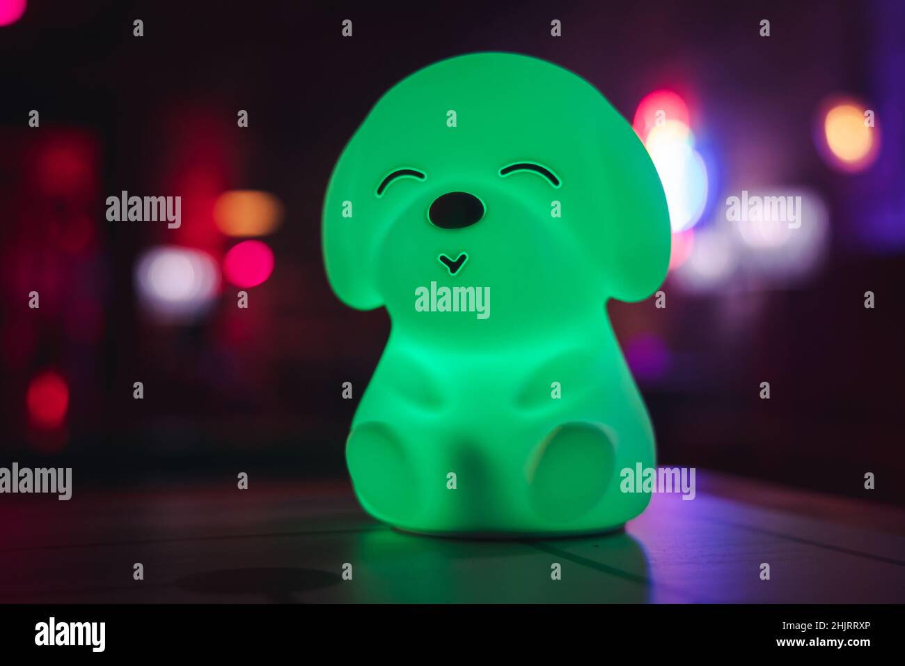 Doggy shaped LED light on a table Stock Photo