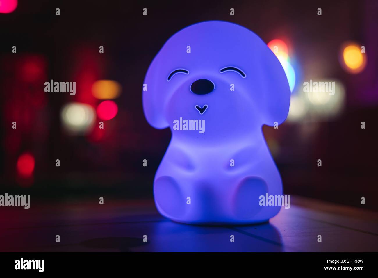 Doggy shaped LED light on a table Stock Photo