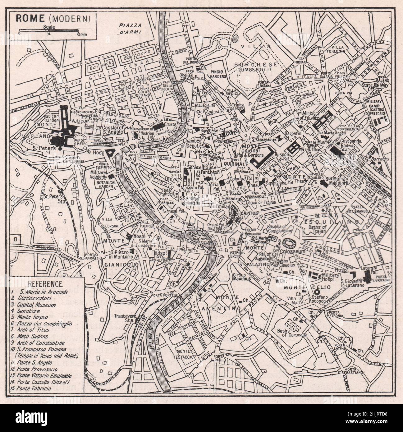 Seven hills rome map hires stock photography and images Alamy