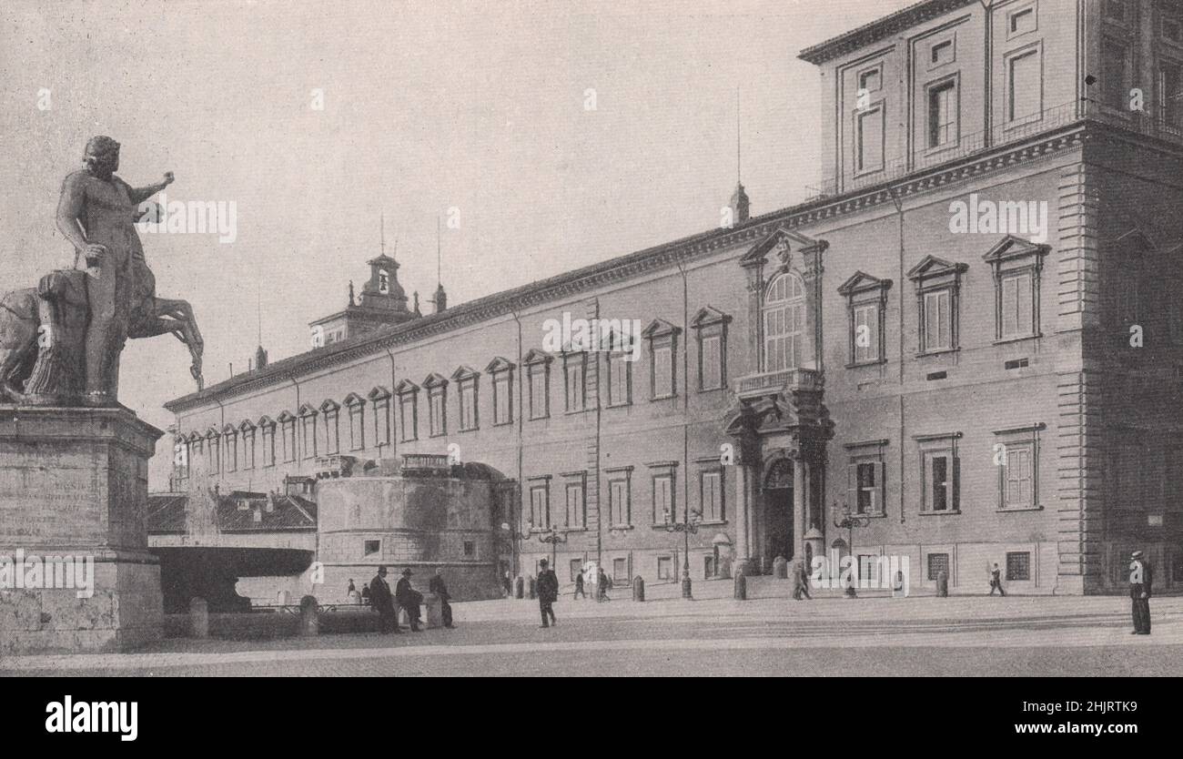 The Palazzo del Quirinale, Rome's royal residence, facing the Piazza of the same name (1923) Stock Photo