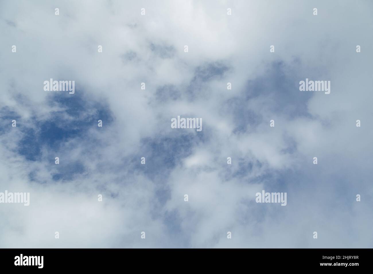 panorama of blue sky background with tiny clouds Stock Photo