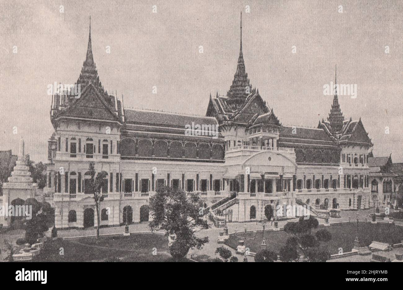 Section of the Grand Palace in Siam's Royal City. Thailand (1923) Stock Photo