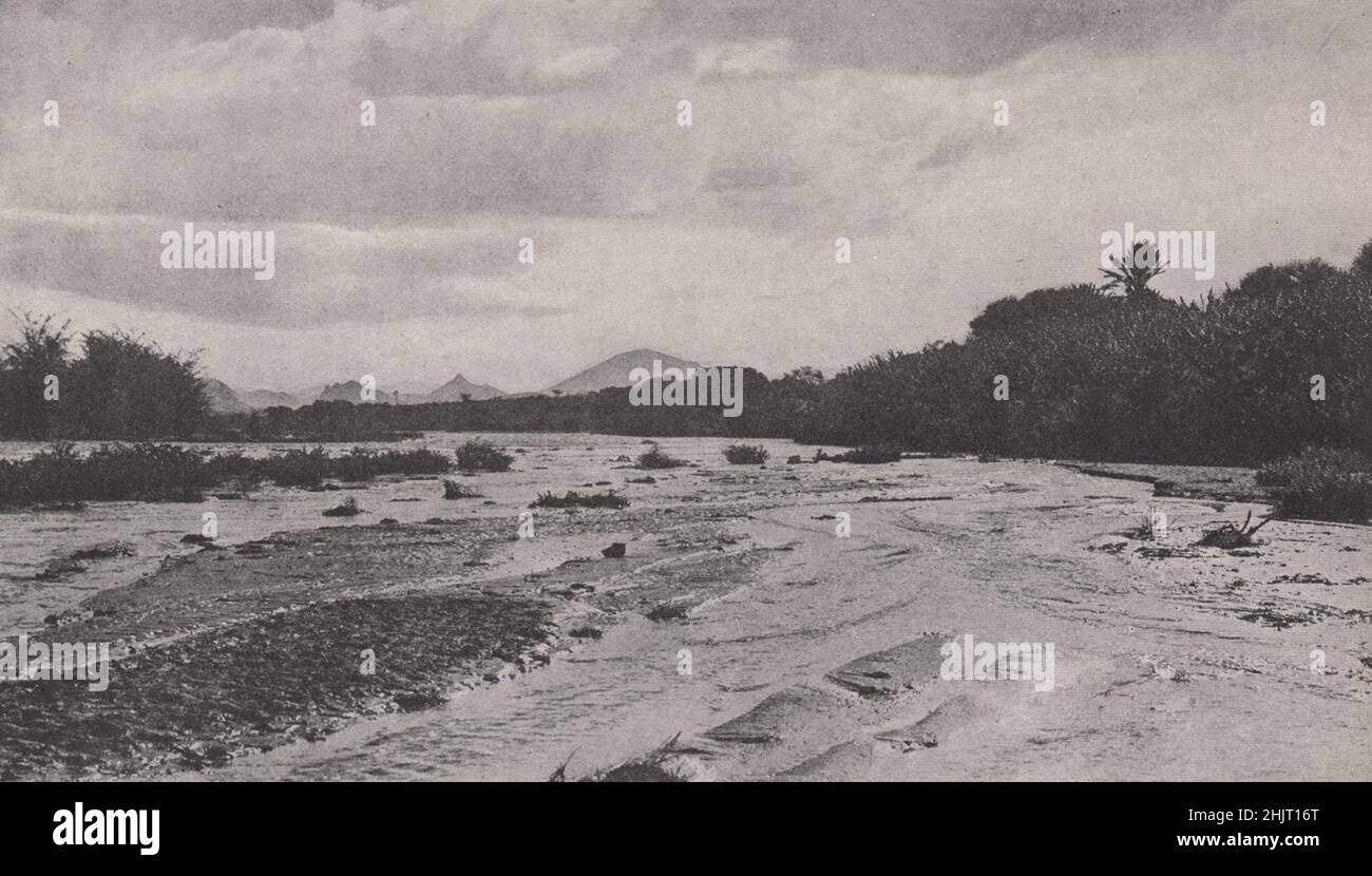 Shallow Stream of the Omaruru River in the South-West Africa protectorate. Namibia. Southern Africa (1923) Stock Photo