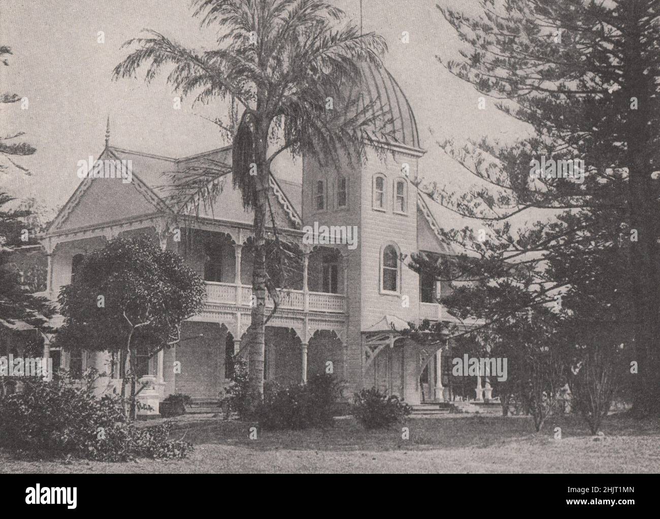 Royal Residence of the Sovereign of the Tonga Islands. South Pacific Islands (1923) Stock Photo