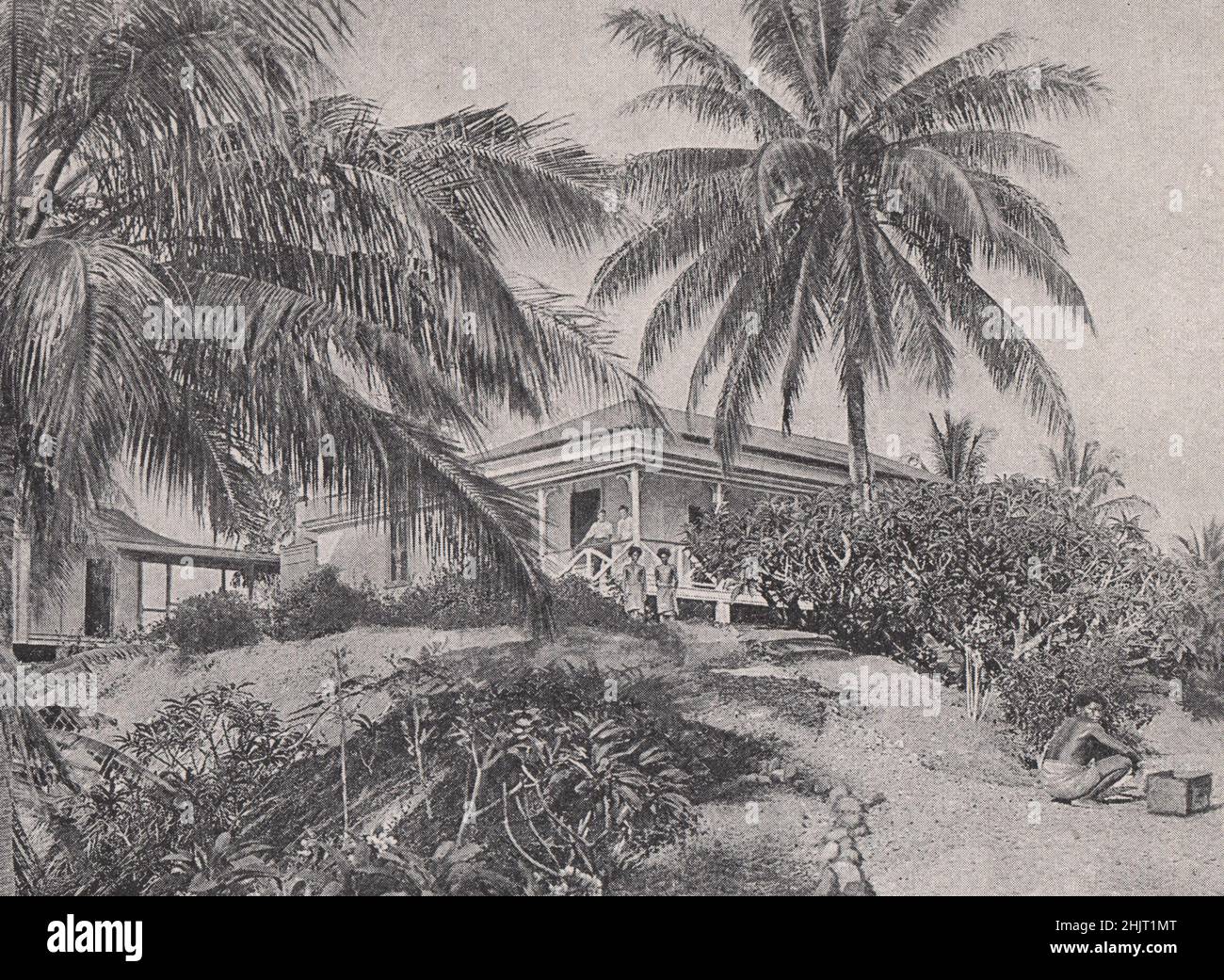 Magistrate's house in the British Solomon Islands. South Pacific Islands (1923) Stock Photo