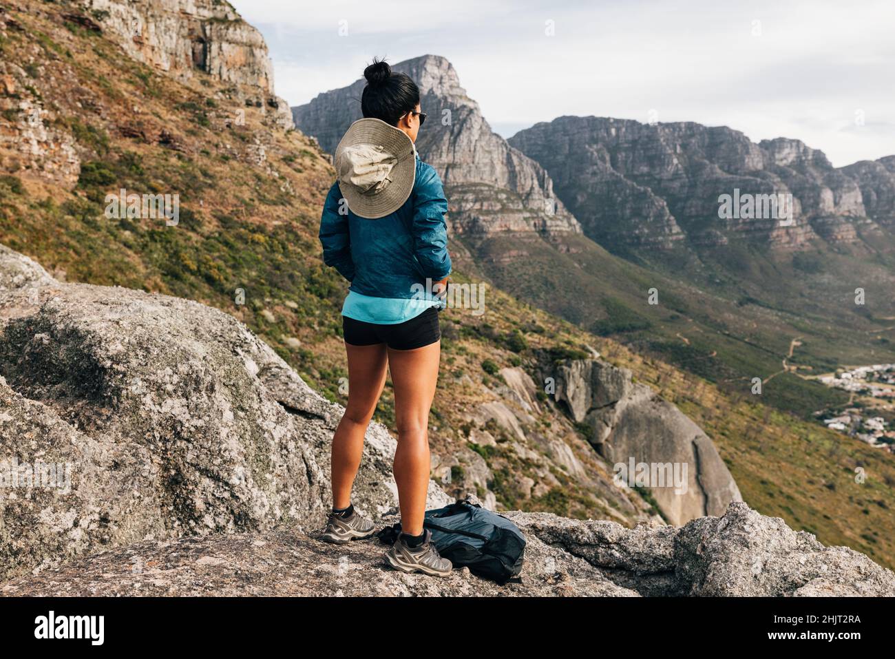 Back view hiker woman backpack hi-res stock photography and images - Alamy