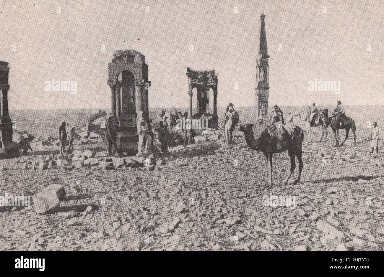 Some recently unearthed Roman remains of Tripolitania. Libya (1923) Stock Photo