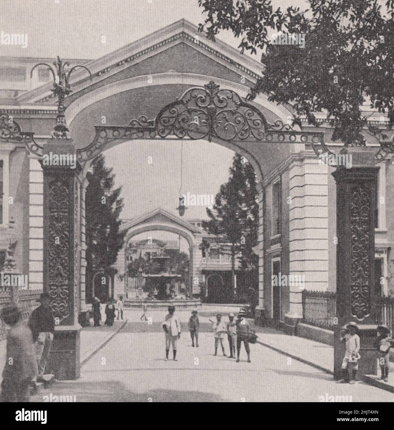 Entrance to the Federal building in Venezuela's Capital. Venezuela  (1923) Stock Photo