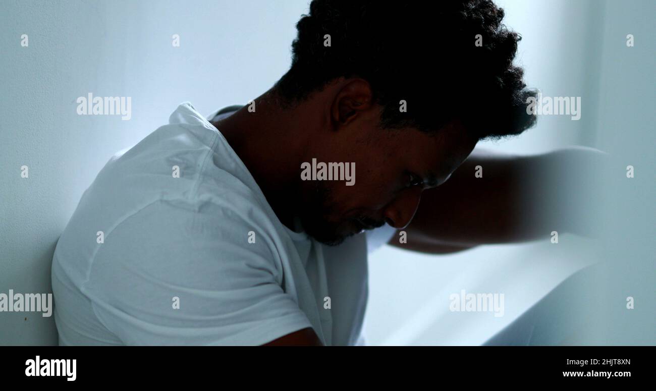 Black man thinking problems hi-res stock photography and images - Alamy