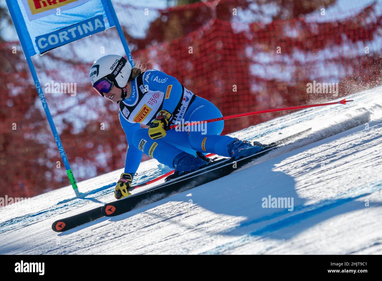 Cortina d'Ampezzo, Italy. 23 January 2022. MELESI Roberta (ITA) competing in the Fis Alpine Ski World Cup Women's Super-G on the Olympia delle Tofane. Stock Photo