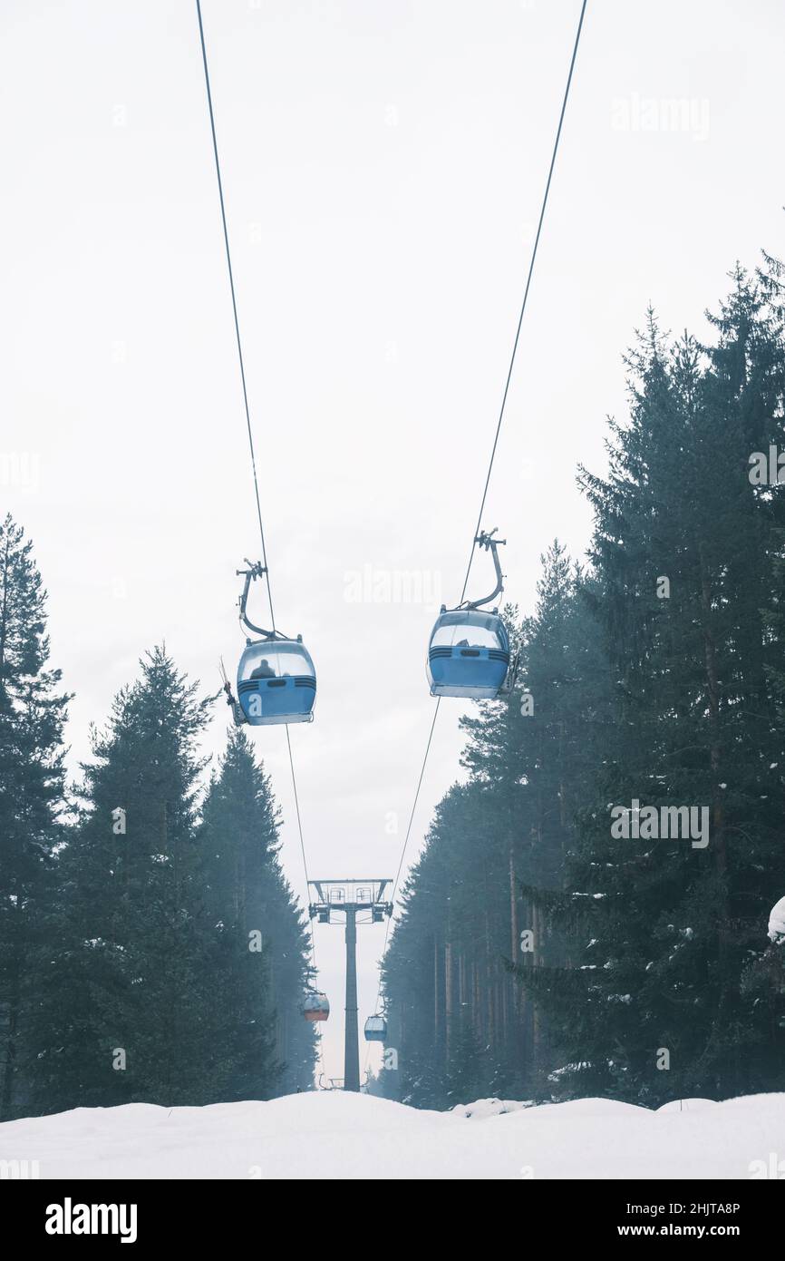 Gondola lift at ski resort in winter Stock Photo - Alamy