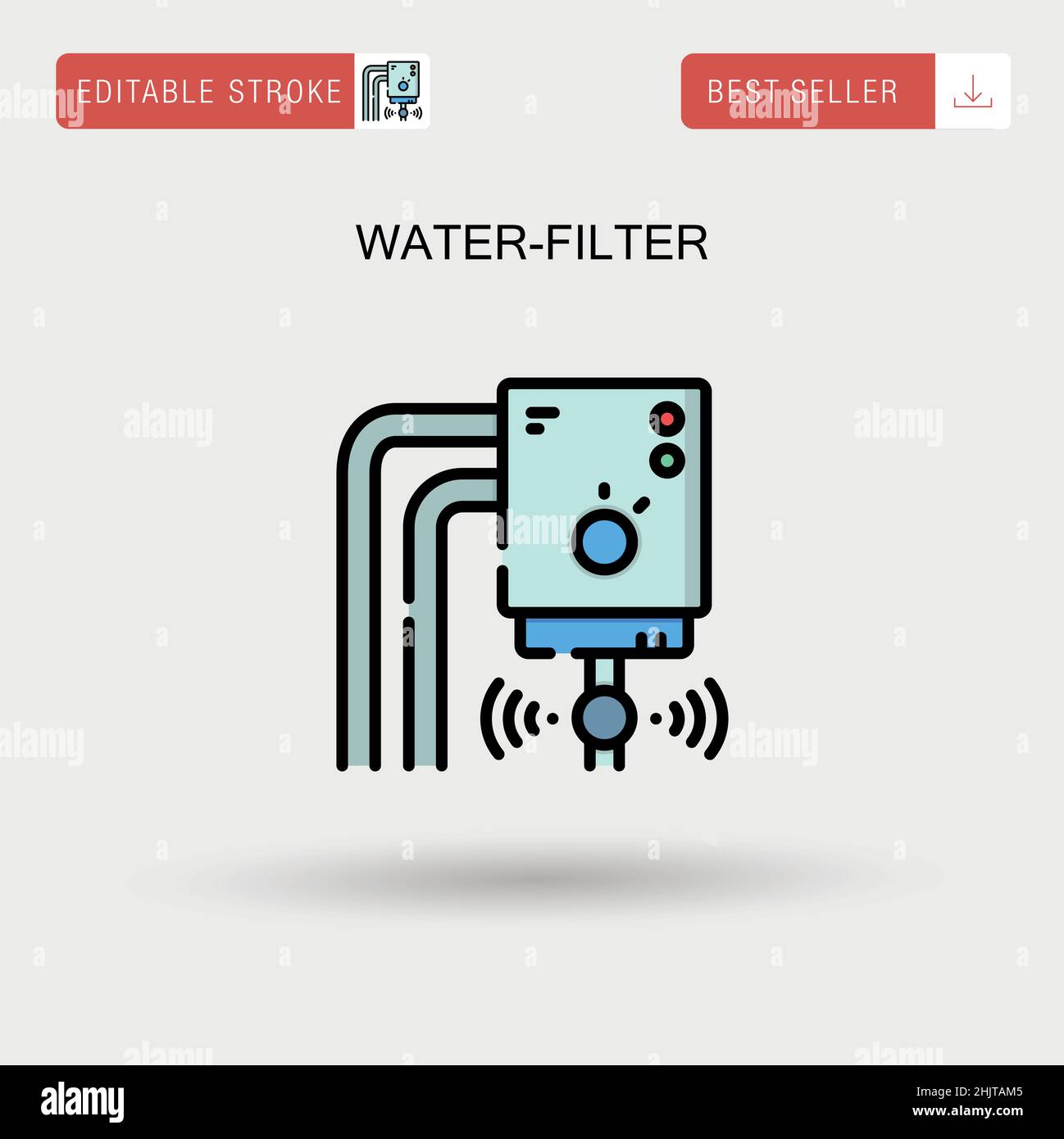 Water-filter Simple vector icon. Stock Vector