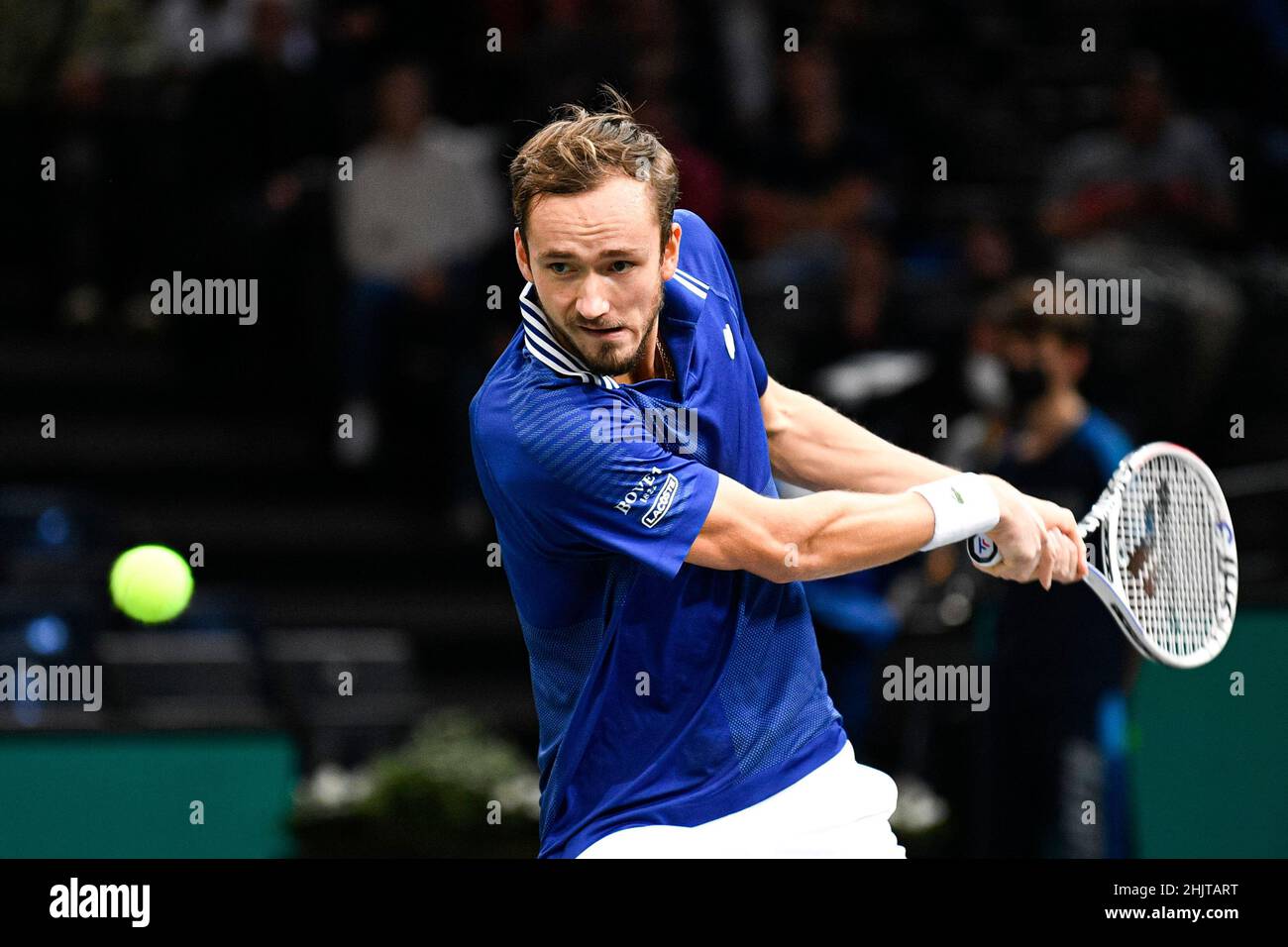 Daniil Medvedev of Russia during the Rolex Paris Masters, ATP Masters 1000 tennis tournament, on November 3, 2021 at Accor Arena in Paris, France. Stock Photo