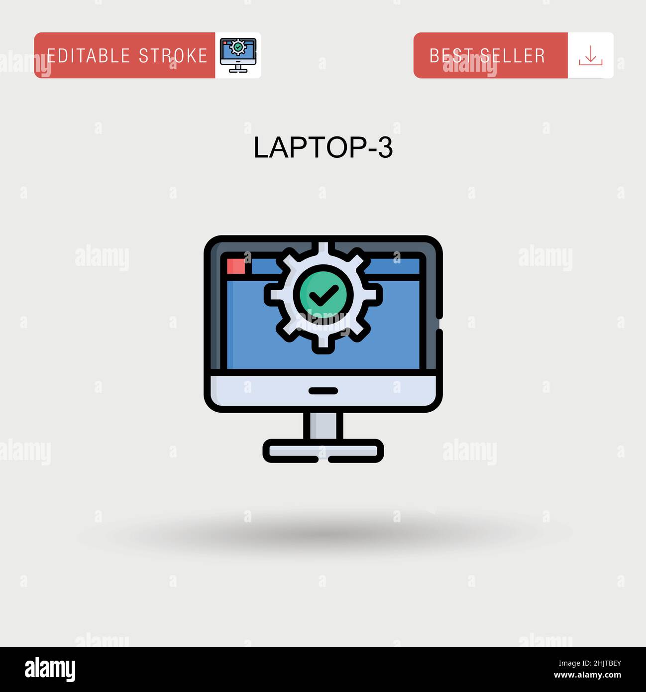 Laptop-3 Simple vector icon Stock Vector Image & Art - Alamy