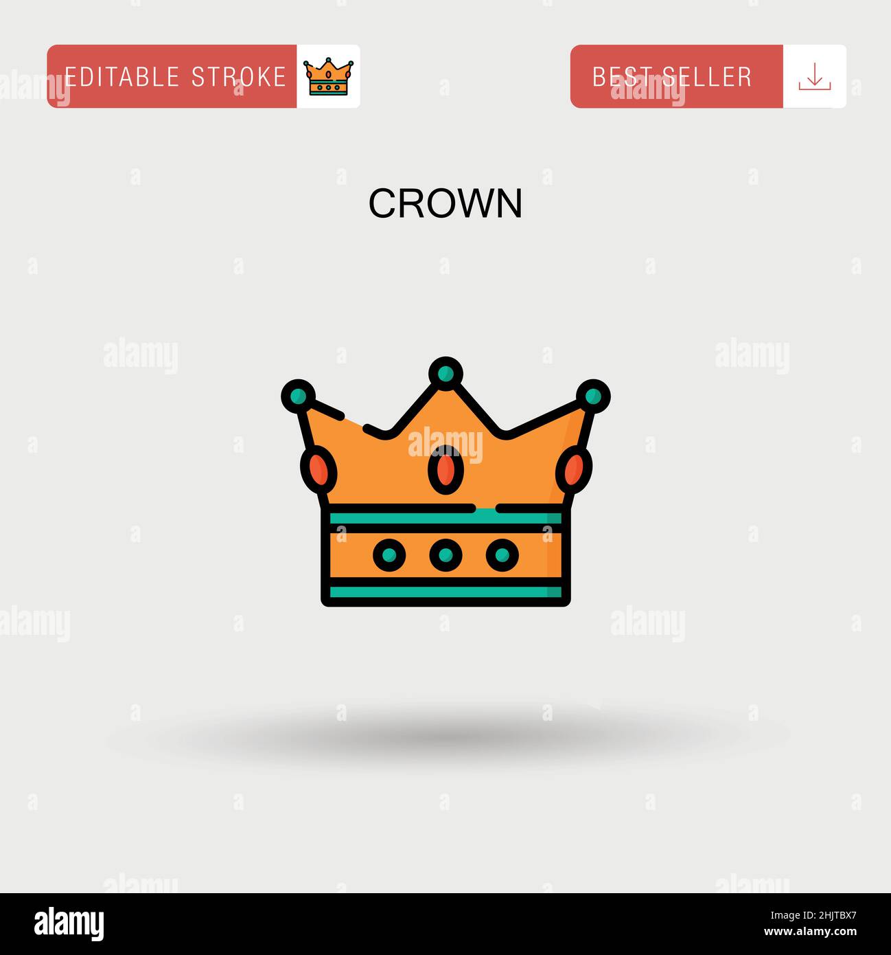 Crown Simple vector icon Stock Vector Image & Art - Alamy