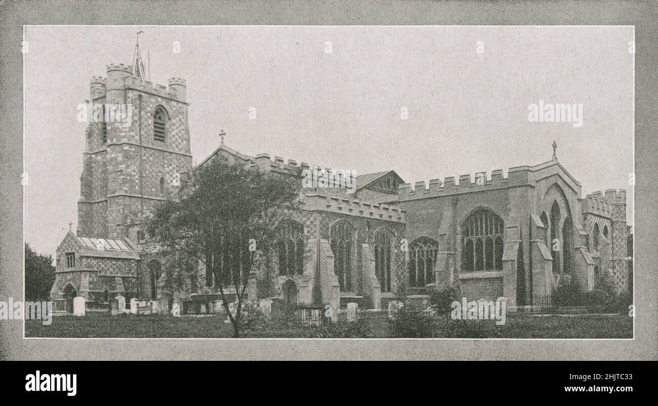 St. Mary's Church, Luton. Bedfordshire (1913) Stock Photo