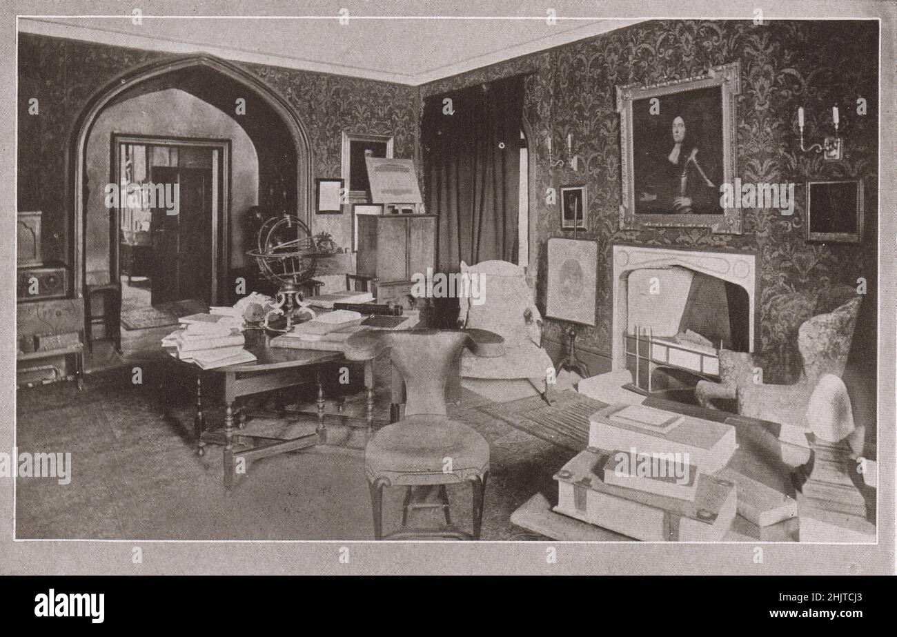 Hampden House: The Parlour. Buckinghamshire (1913) Stock Photo