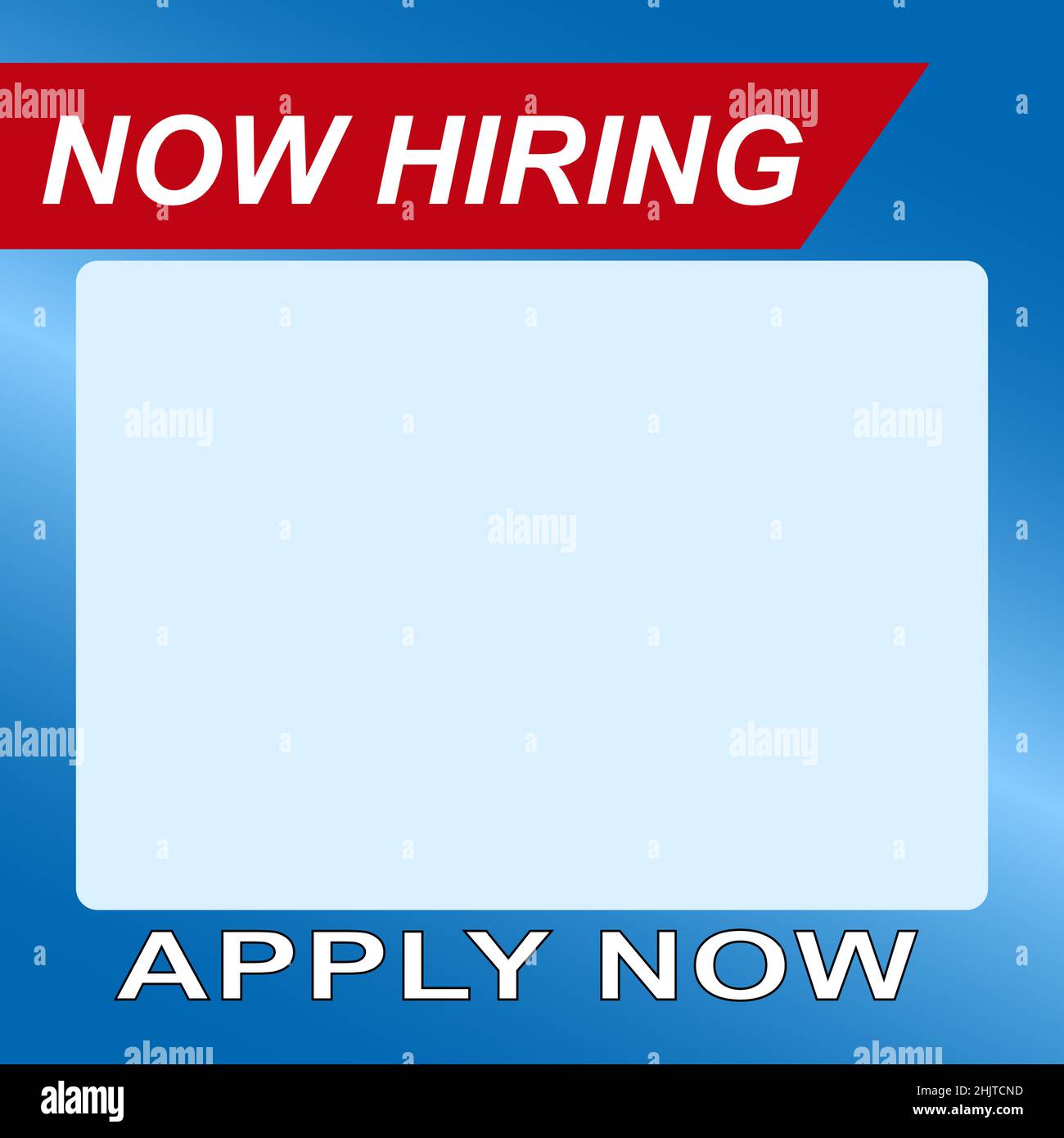Now Hiring Apply Now square design - Vector Illustration Stock Vector