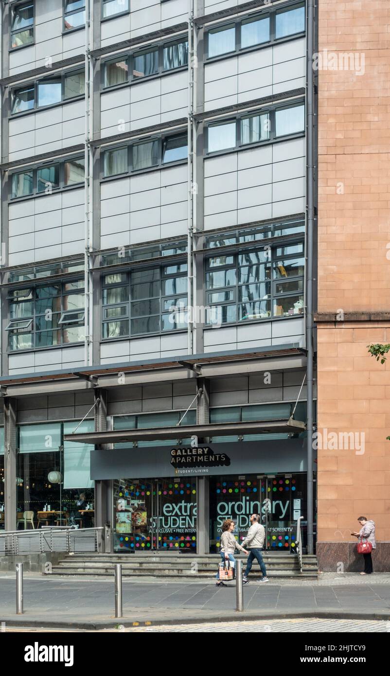 Exterior of Gallery Apartments, student accommodation in central Glasgow, Scotland Stock Photo