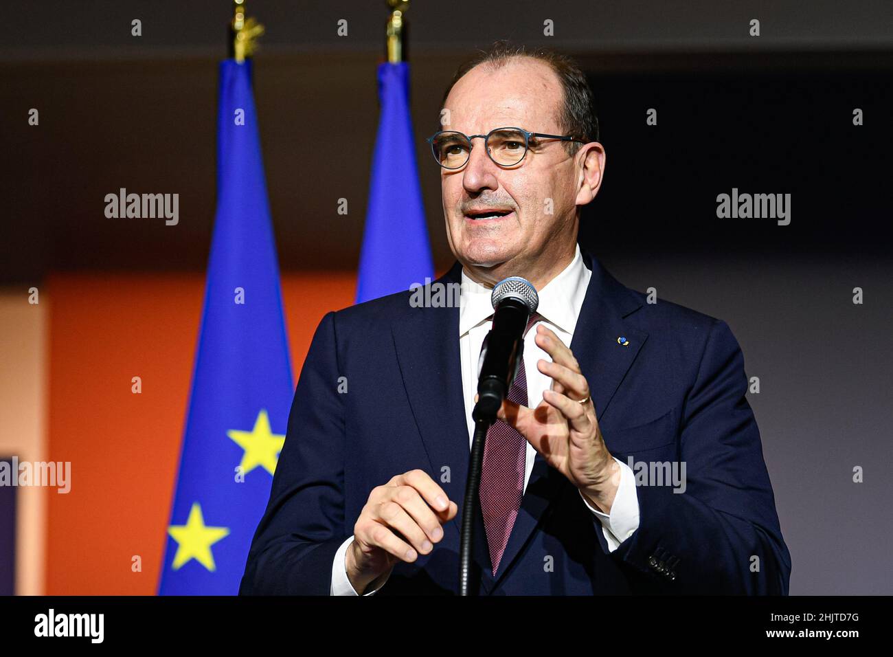 French Prime Minister Jean Castex during the 80th anniversary ceremony of French Development Agency ('Agence francaise de developpement', AFD), at the Stock Photo