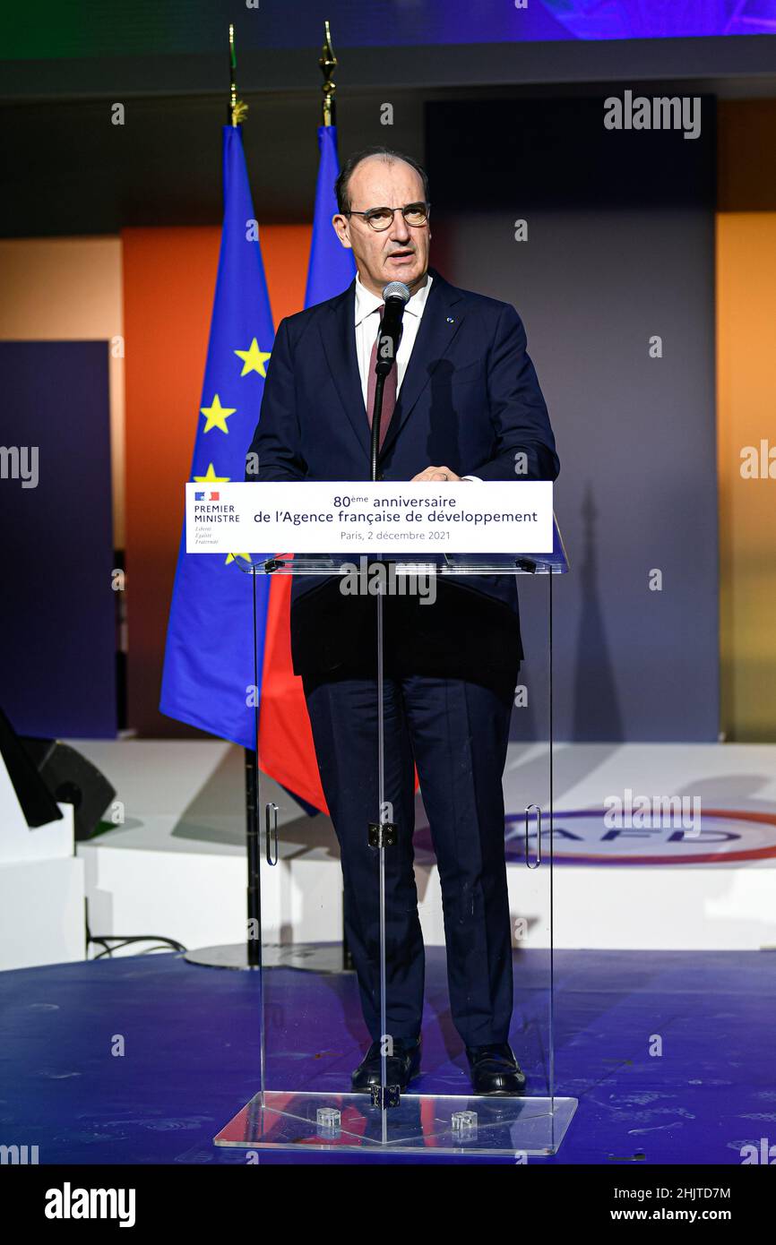 French Prime Minister Jean Castex during the 80th anniversary ceremony of French Development Agency ('Agence francaise de developpement', AFD), at the Stock Photo