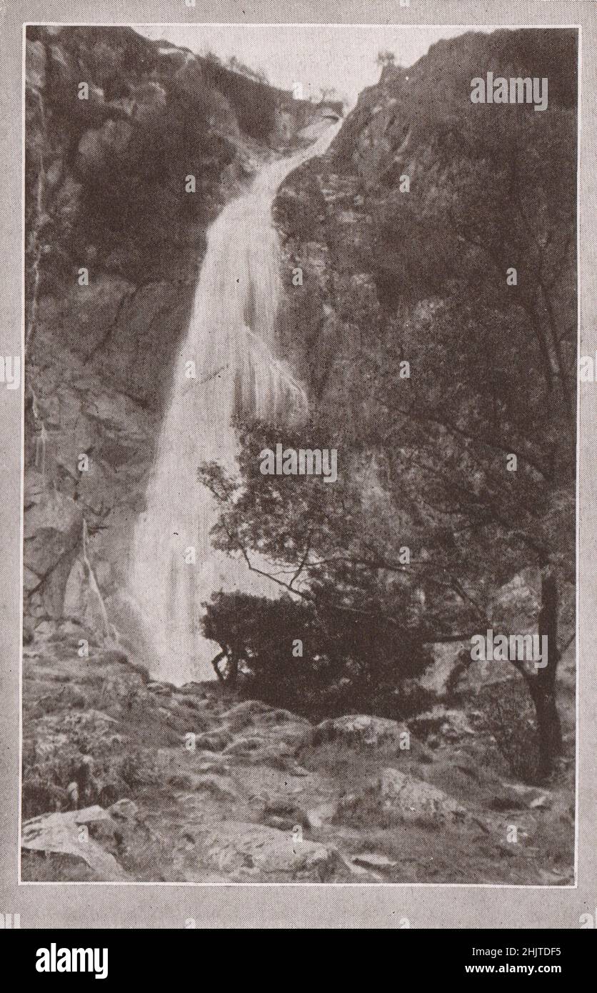 Aber Falls, North Wales. Carnarvonshire (1913) Stock Photo