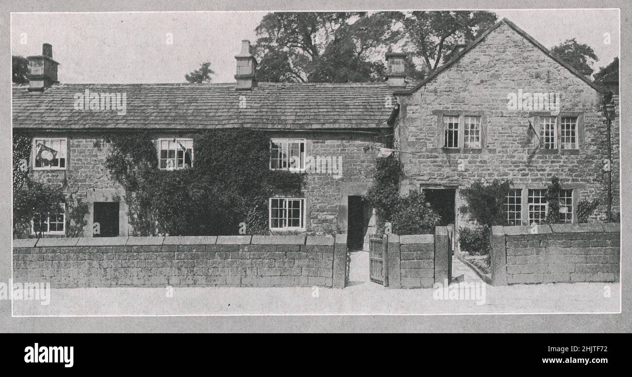 Houses at Eyam, where Plague broke out. Derbyshire (1913) Stock Photo