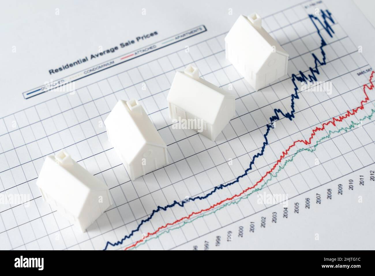 Growth in real estate price market Stock Photo