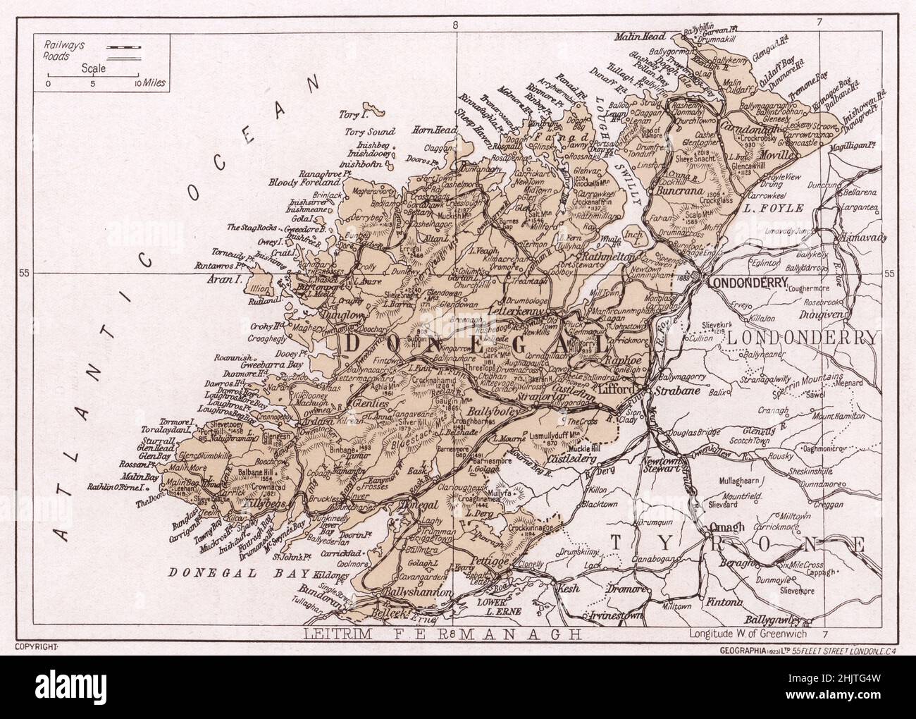 Donegal map hires stock photography and images Alamy