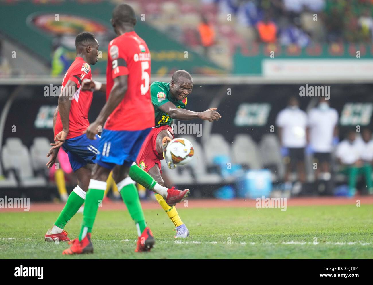 Douala, Cameroon, January, 29, 2022: Vincent Aboubakar of Cameroon during Cameroon versus The Gambia, Africa Cup of Nations at Japoma stadium. Kim Price/CSM. Stock Photo